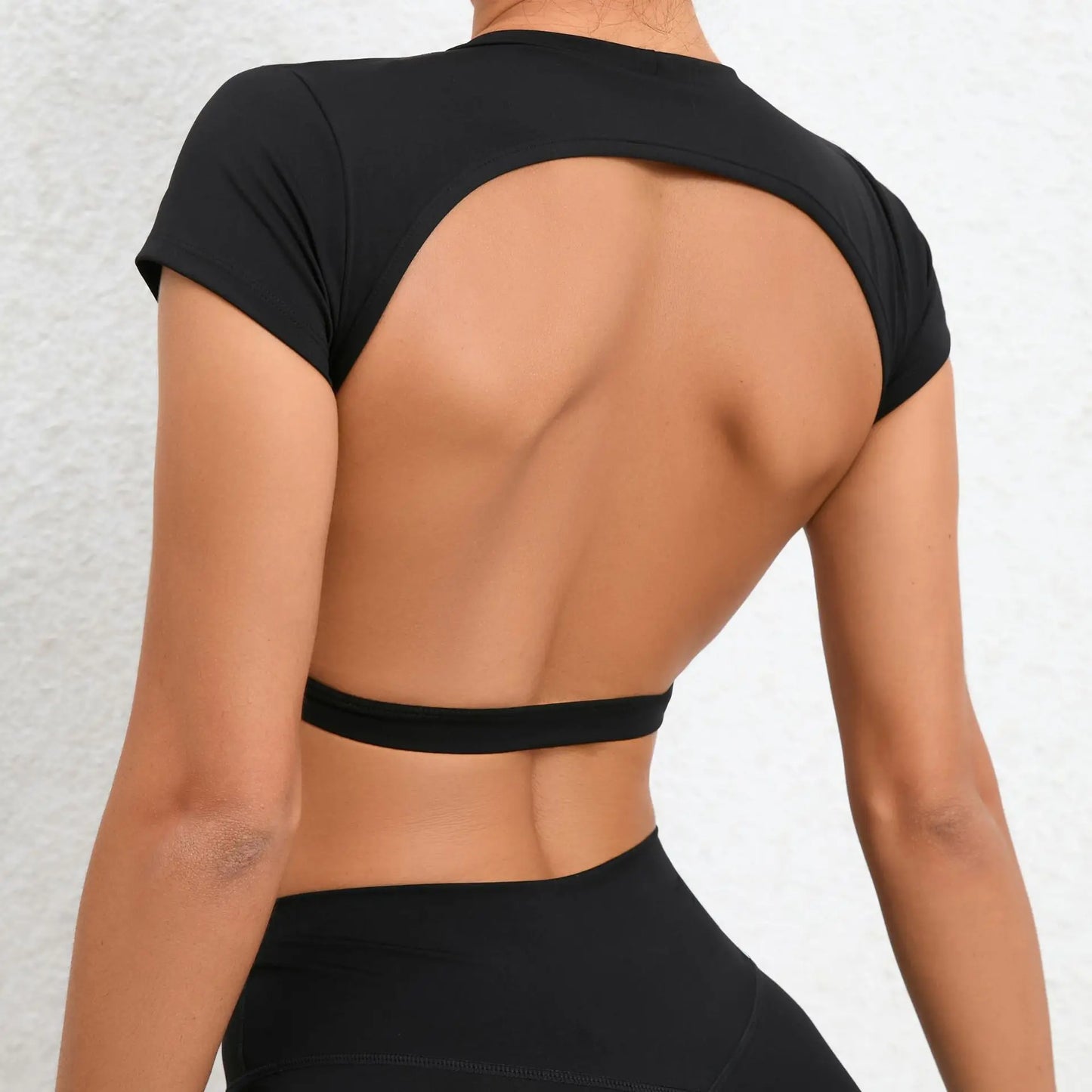 Female Fitness Crop Top with Open Back