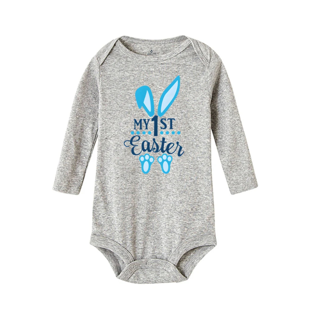 My First Easter Baby Onesies Bunny Print Long Sleeve