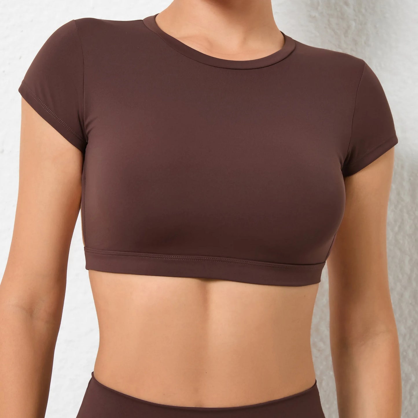 Female Fitness Crop Top with Open Back