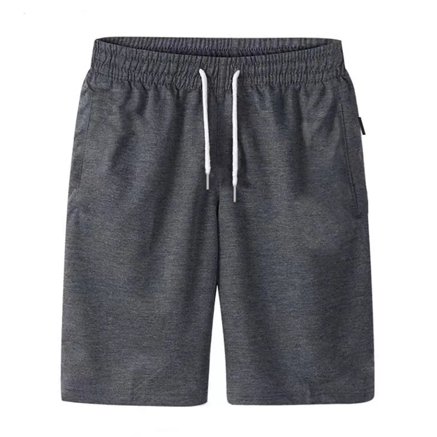 Mens Sports Pocket Solid Drawstring Shorts