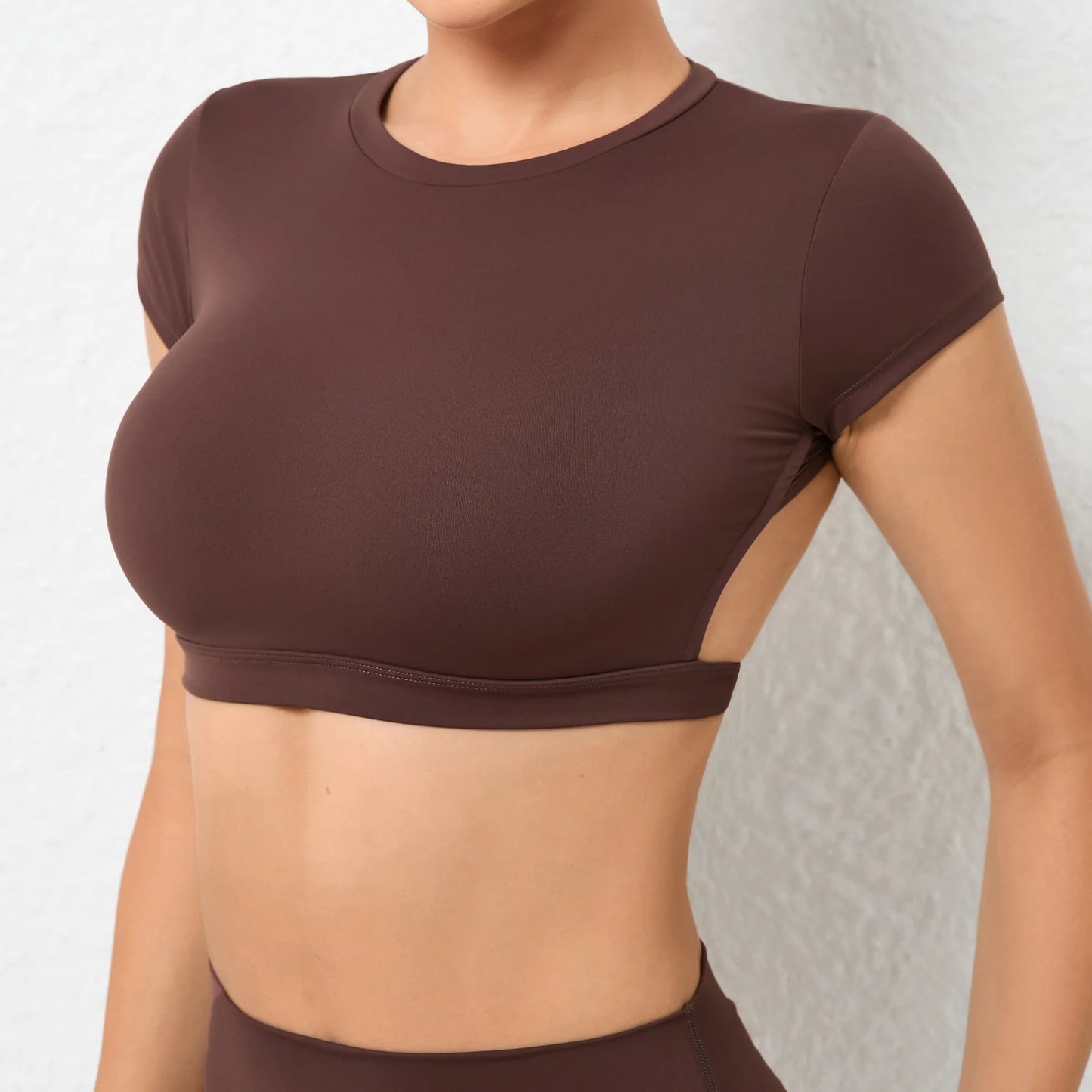Female Fitness Crop Top with Open Back