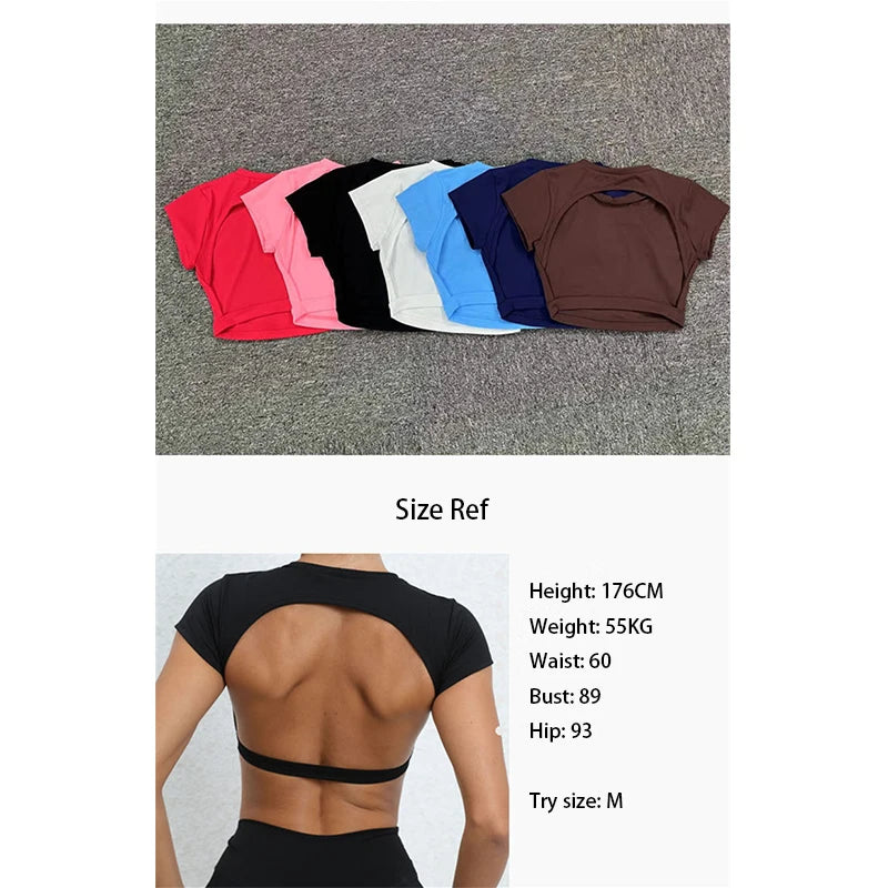 Female Fitness Crop Top with Open Back