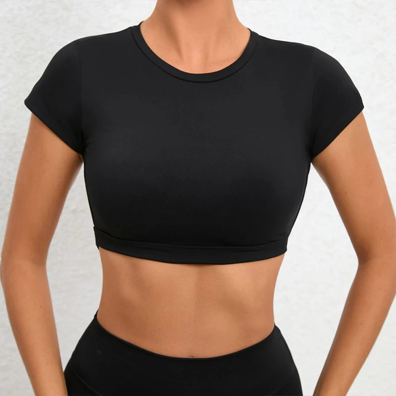 Female Fitness Crop Top with Open Back