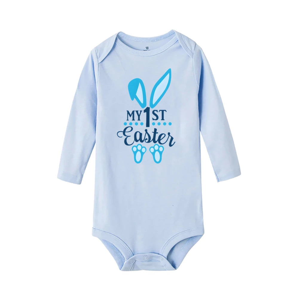 My First Easter Baby Onesies Bunny Print Long Sleeve