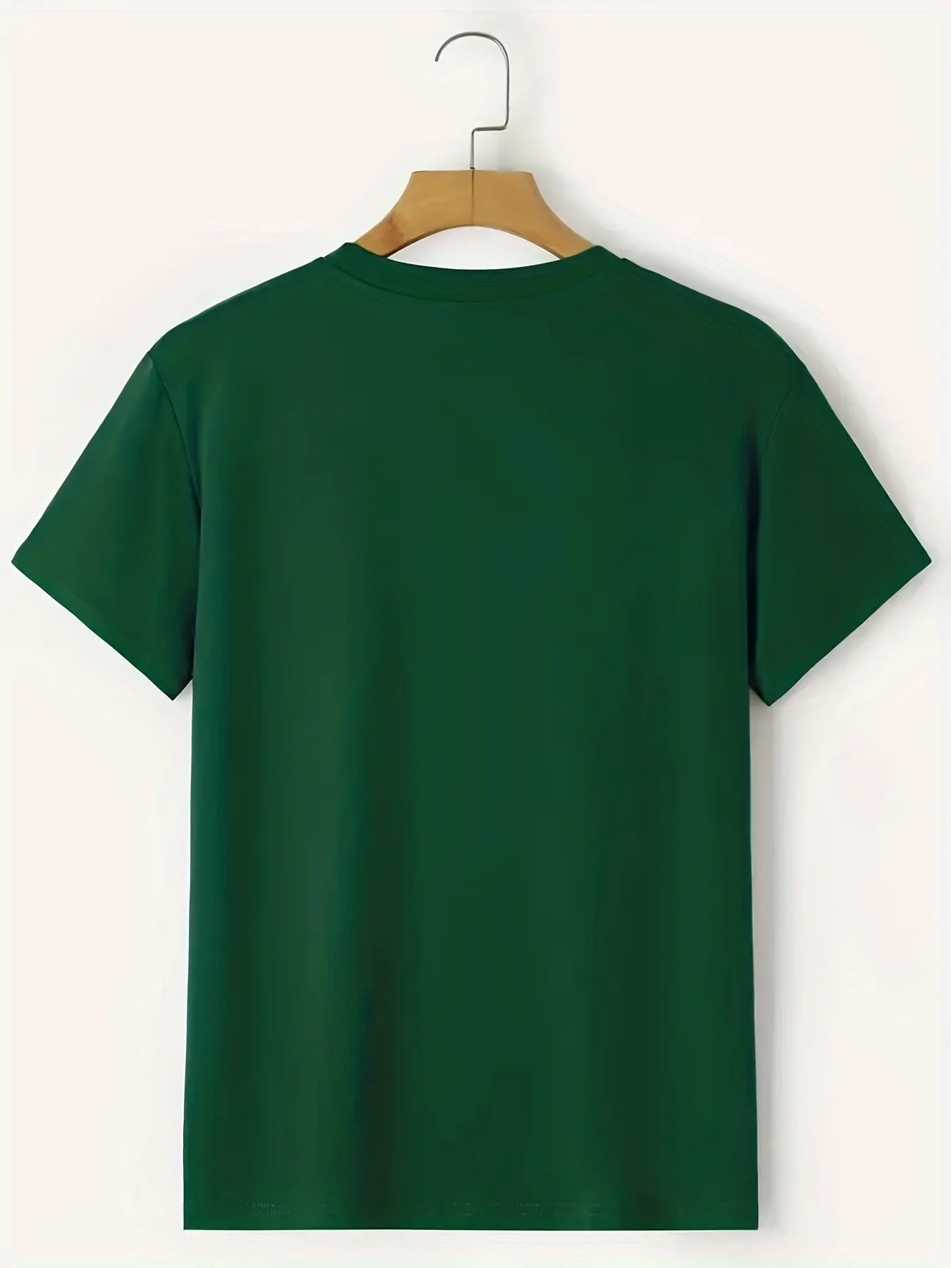 Men's Loose Size 100% Cotton Black Print Round Neck Short Sleeve T-shirt