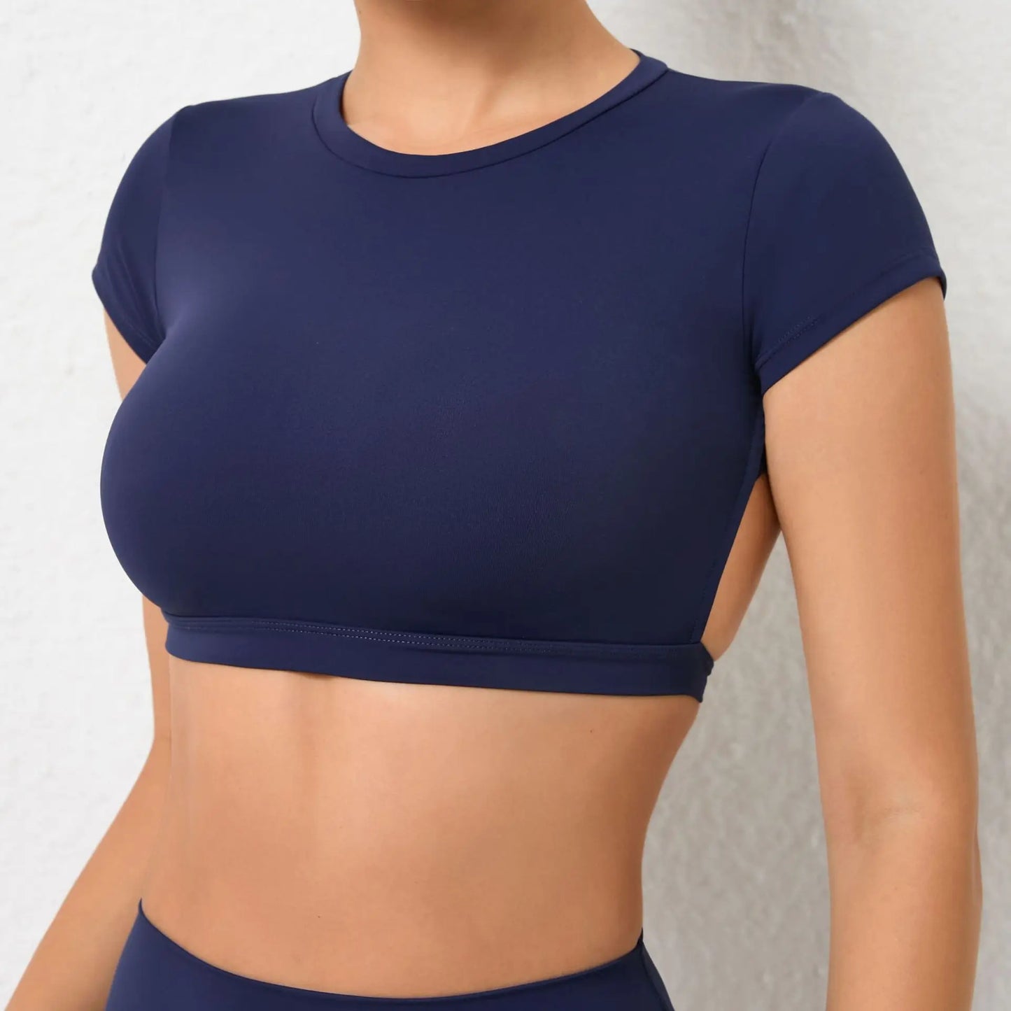 Female Fitness Crop Top with Open Back
