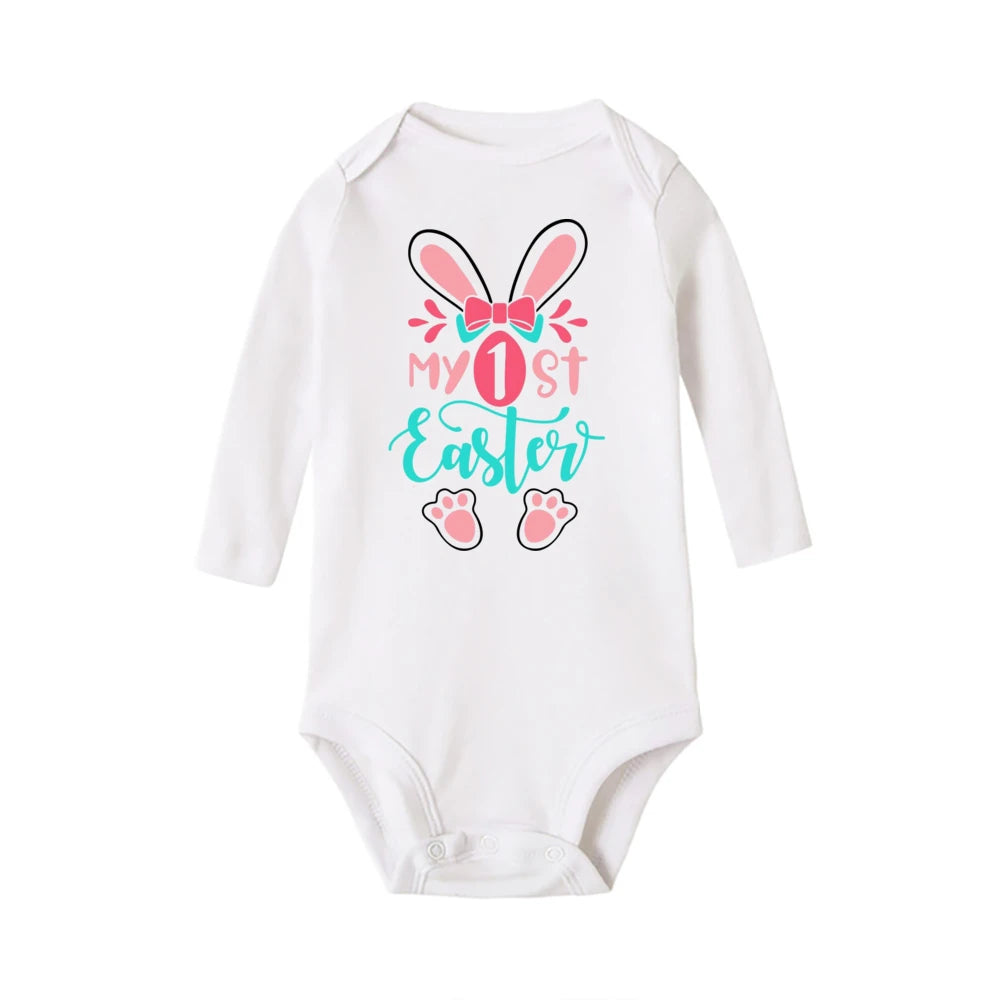 My First Easter Baby Onesies Bunny Print Long Sleeve