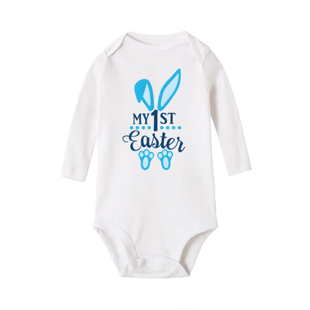 My First Easter Baby Onesies Bunny Print Long Sleeve
