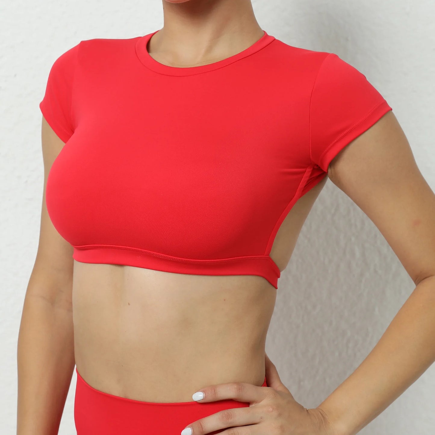 Female Fitness Crop Top with Open Back