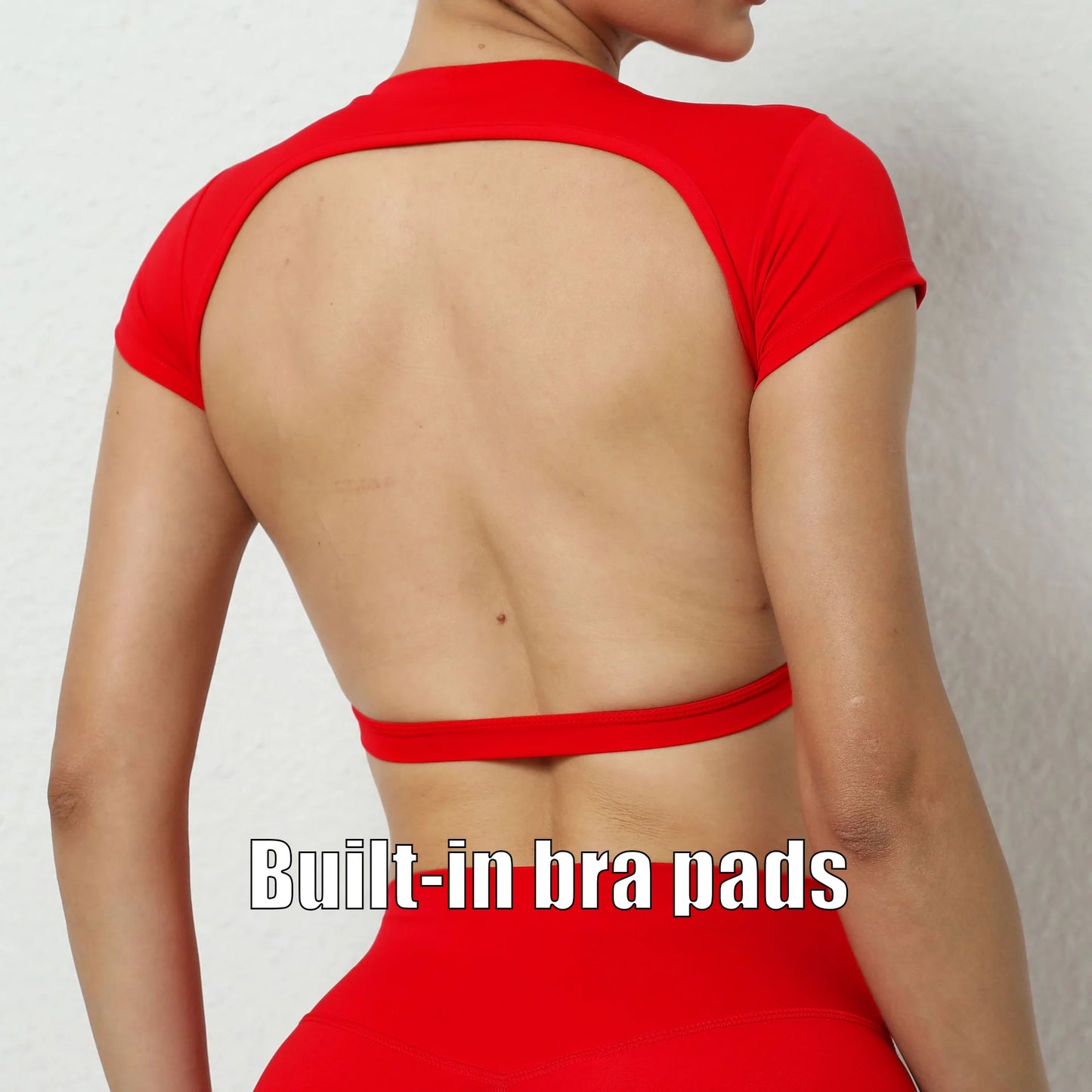 Female Fitness Crop Top with Open Back
