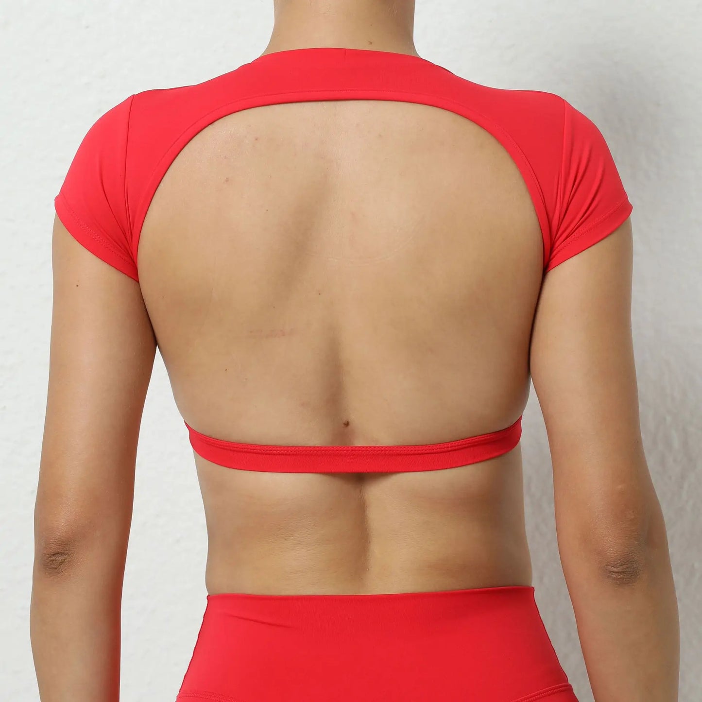 Female Fitness Crop Top with Open Back