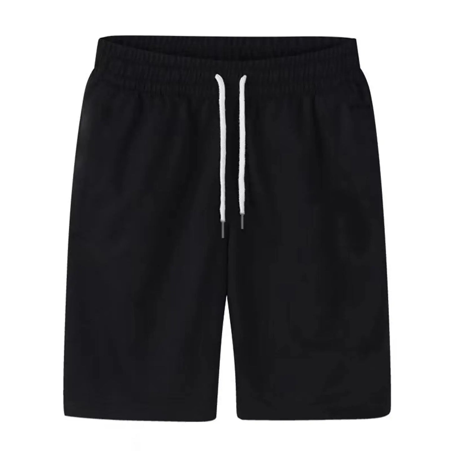 Mens Sports Pocket Solid Drawstring Shorts
