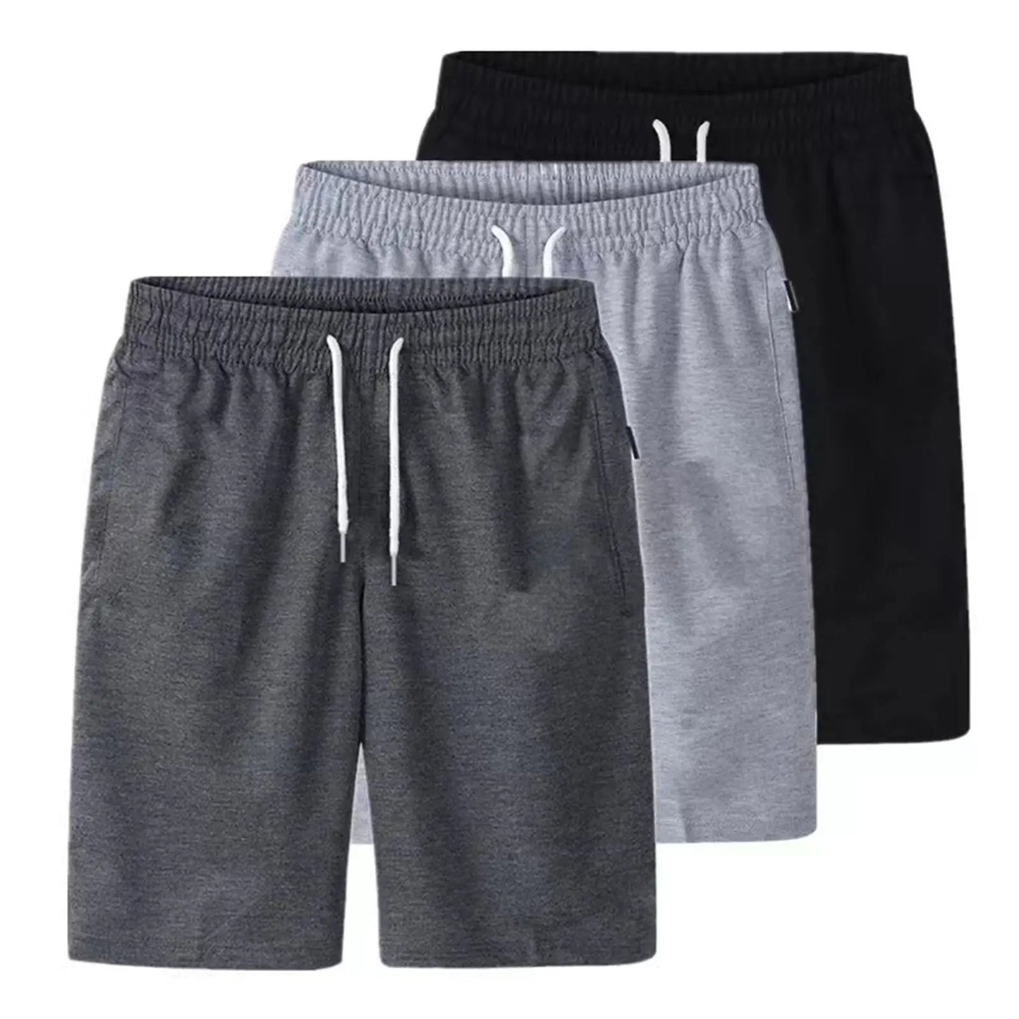 Mens Sports Pocket Solid Drawstring Shorts