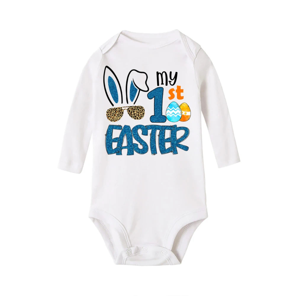 My First Easter Baby Onesies Bunny Print Long Sleeve