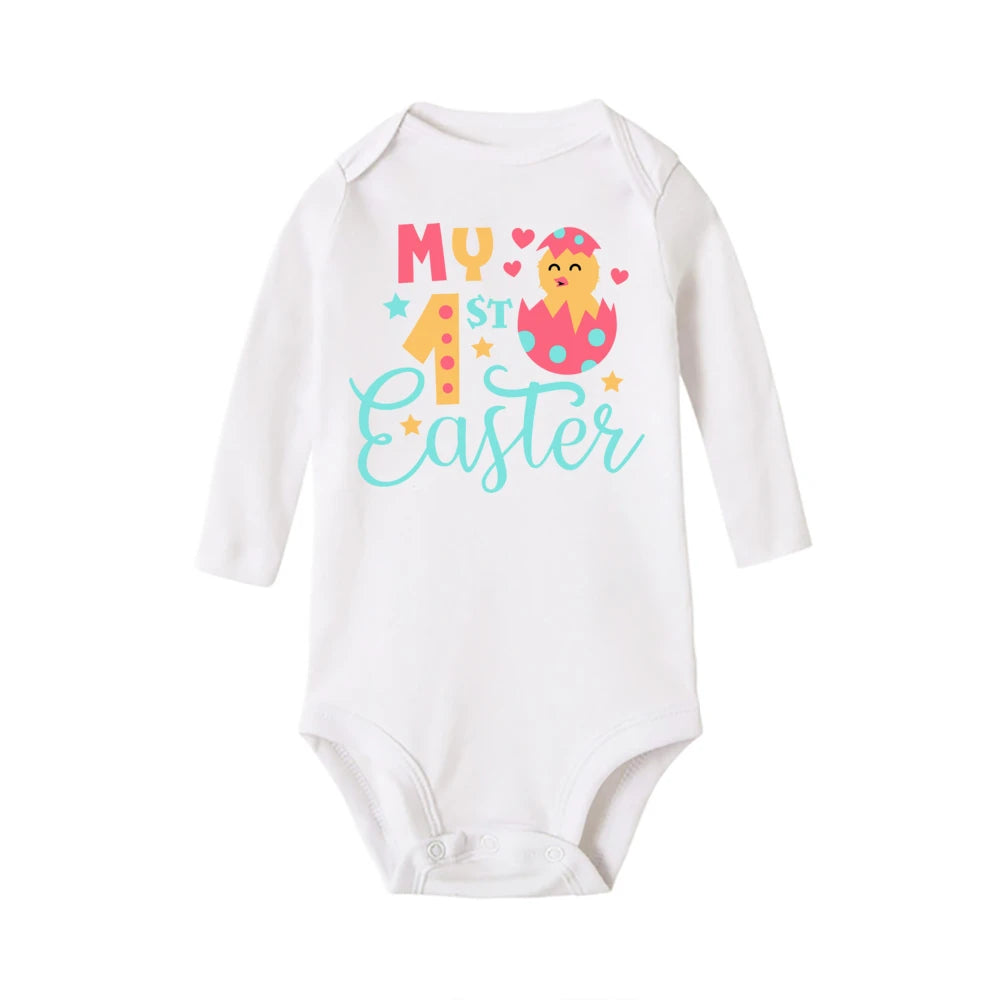 My First Easter Baby Onesies Bunny Print Long Sleeve