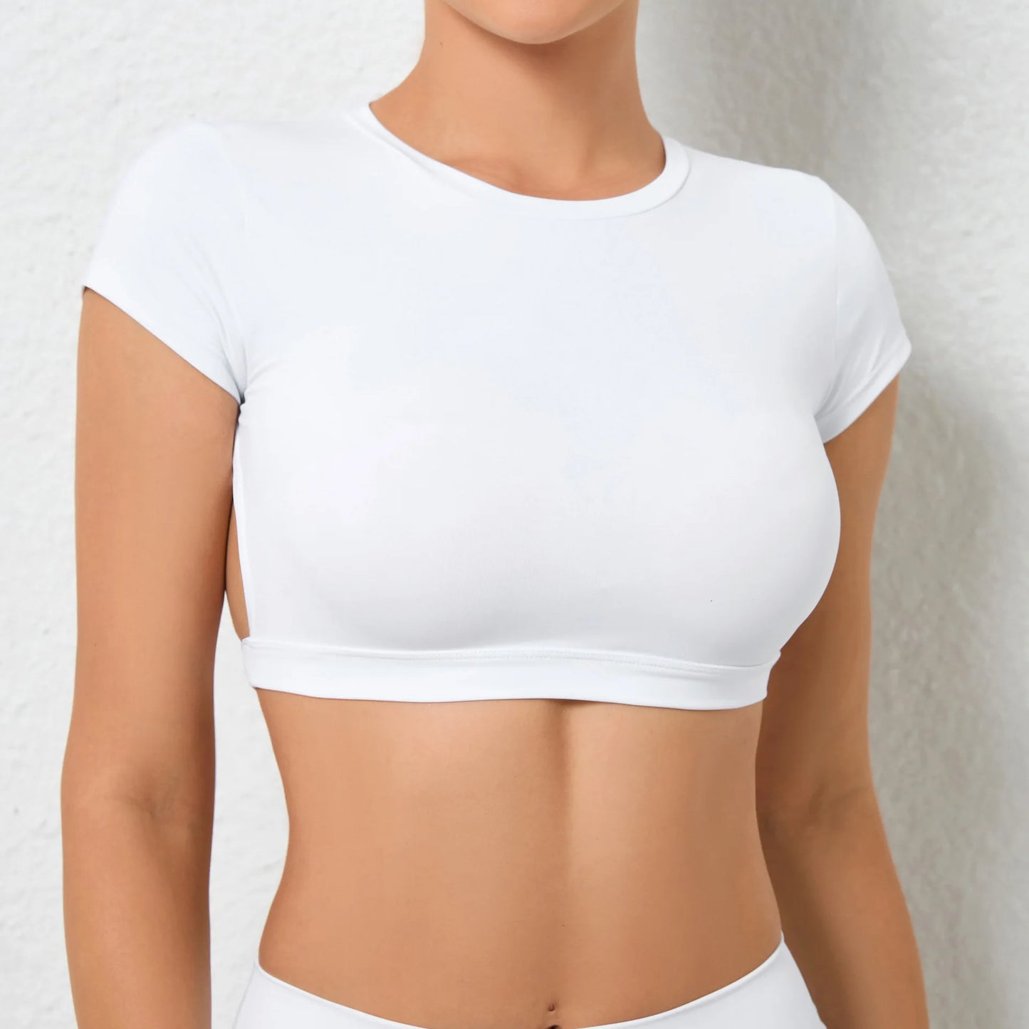 Female Fitness Crop Top with Open Back