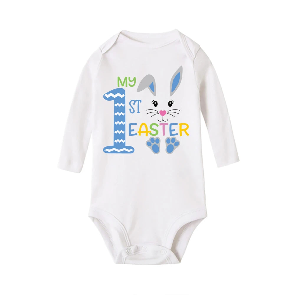 My First Easter Baby Onesies Bunny Print Long Sleeve