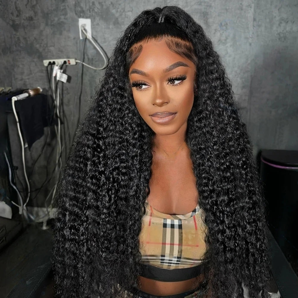 Water Wave Curly Lace Front Wigs 13x4 13x6 HD Deep Wave Lace Frontal Wig 7x5 Glue less Human Hair Wigs 300%