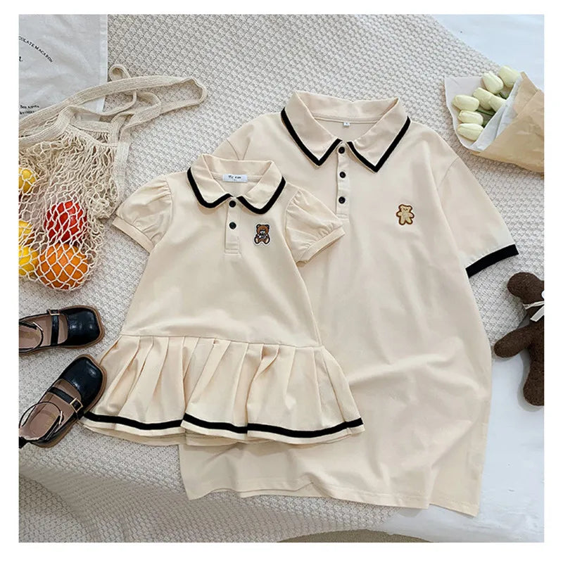 Mother Daughter Dresses Family Look Polo T-Shirts