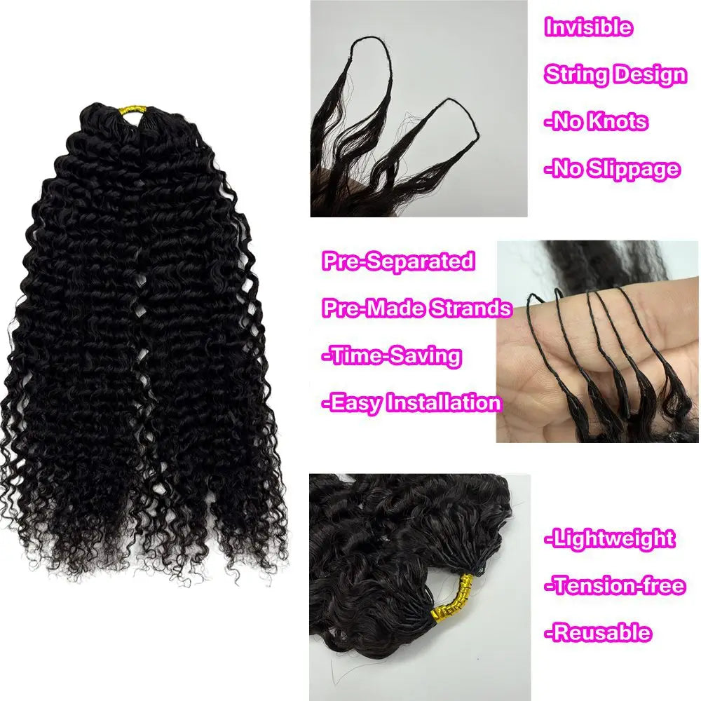 Crochet Human Hair Small Spirals Curly Feather Hair Extensions