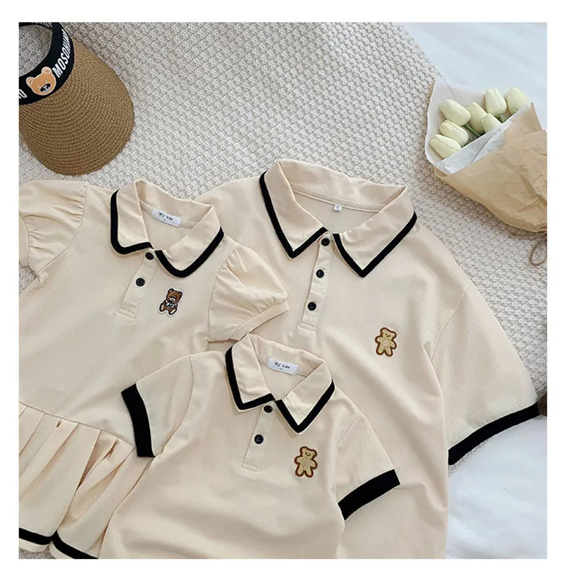 Mother Daughter Dresses Family Look Polo T-Shirts