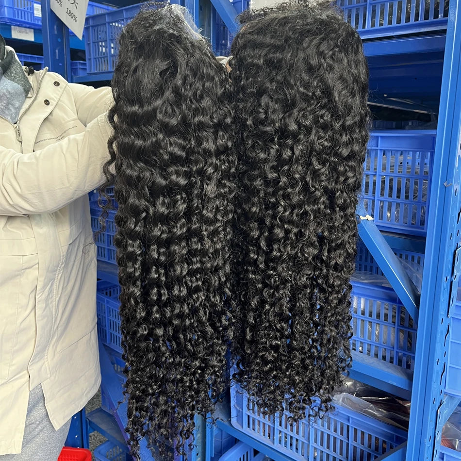 Water Wave Curly Lace Front Wigs 13x4 13x6 HD Deep Wave Lace Frontal Wig 7x5 Glue less Human Hair Wigs 300%