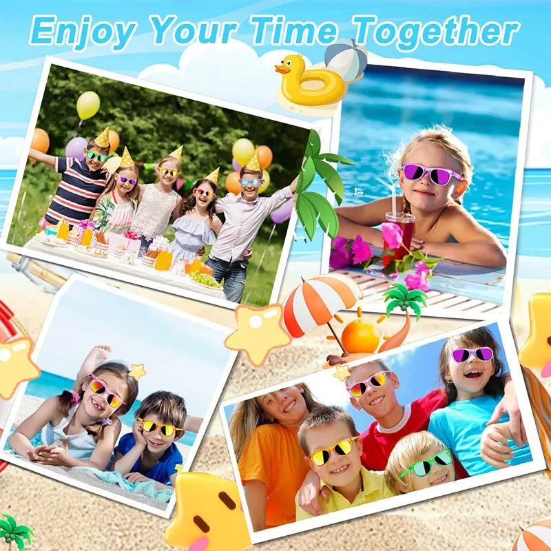 8pcs Boy Girl Neon Sunglasses UV Protection Kids Birthday Party Favors