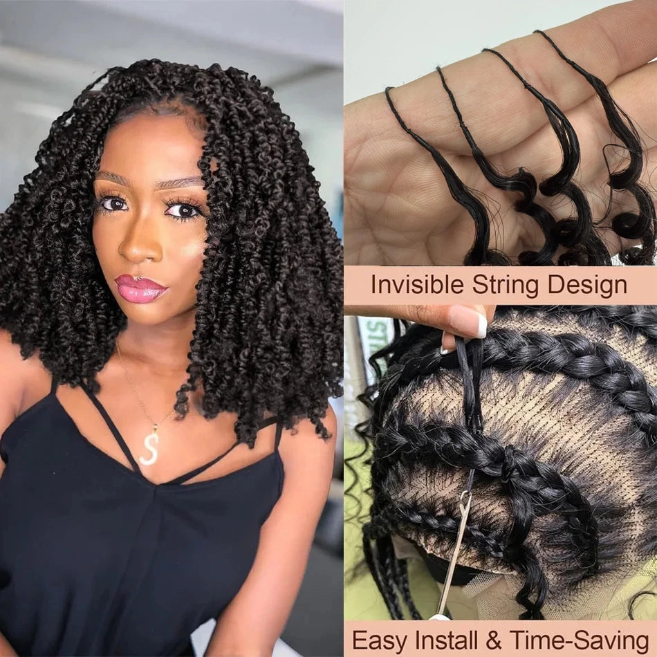 Crochet Human Hair Small Spirals Curly Feather Hair Extensions
