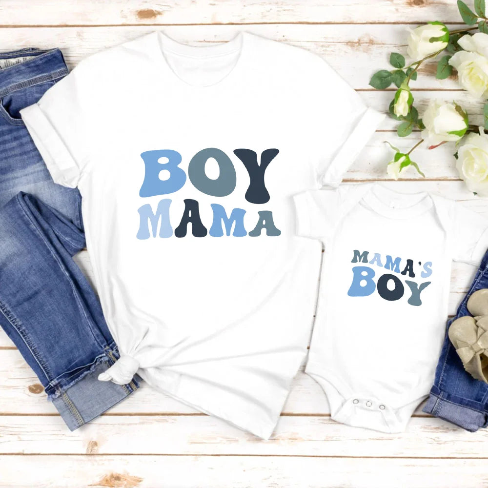Boy Mama Shirt Mama's Boy Onesies Matching Outfit