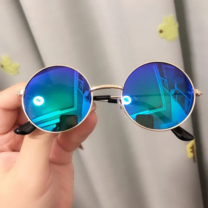 Kids Sunglasses Cute Round Colorful Reflective Mirror Sunglasses