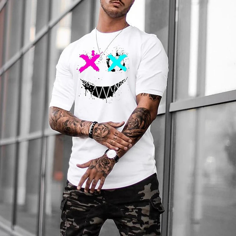 Graphic Tee with X Face
