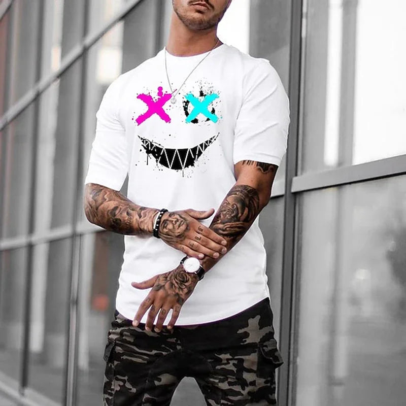 Graphic Tee with X Face