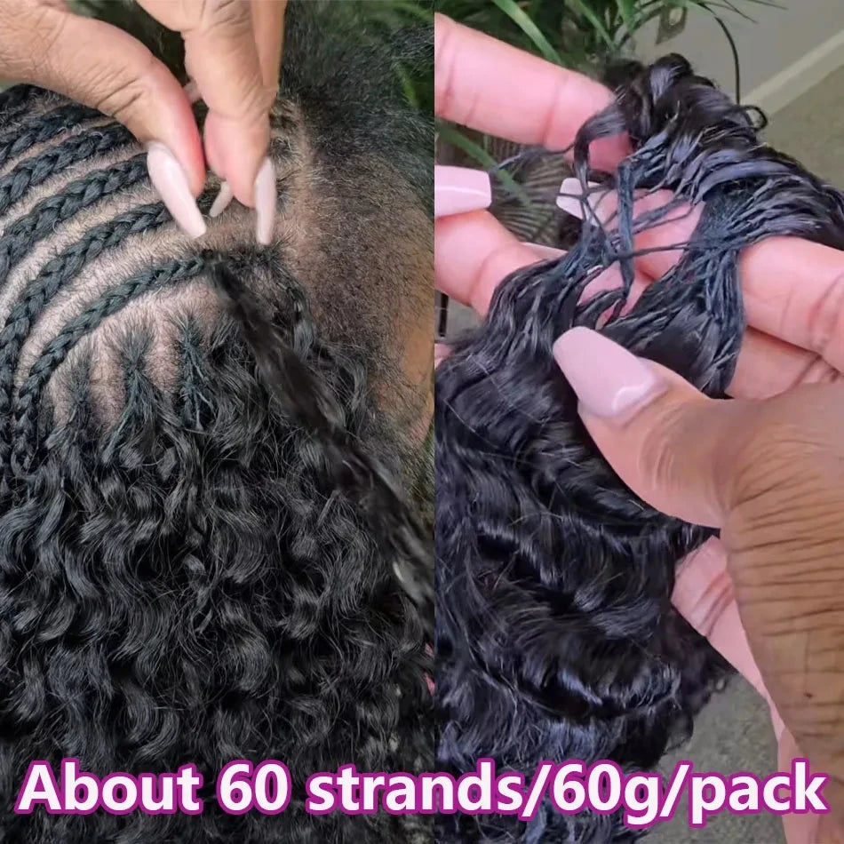 Crochet Human Hair Small Spirals Curly Feather Hair Extensions