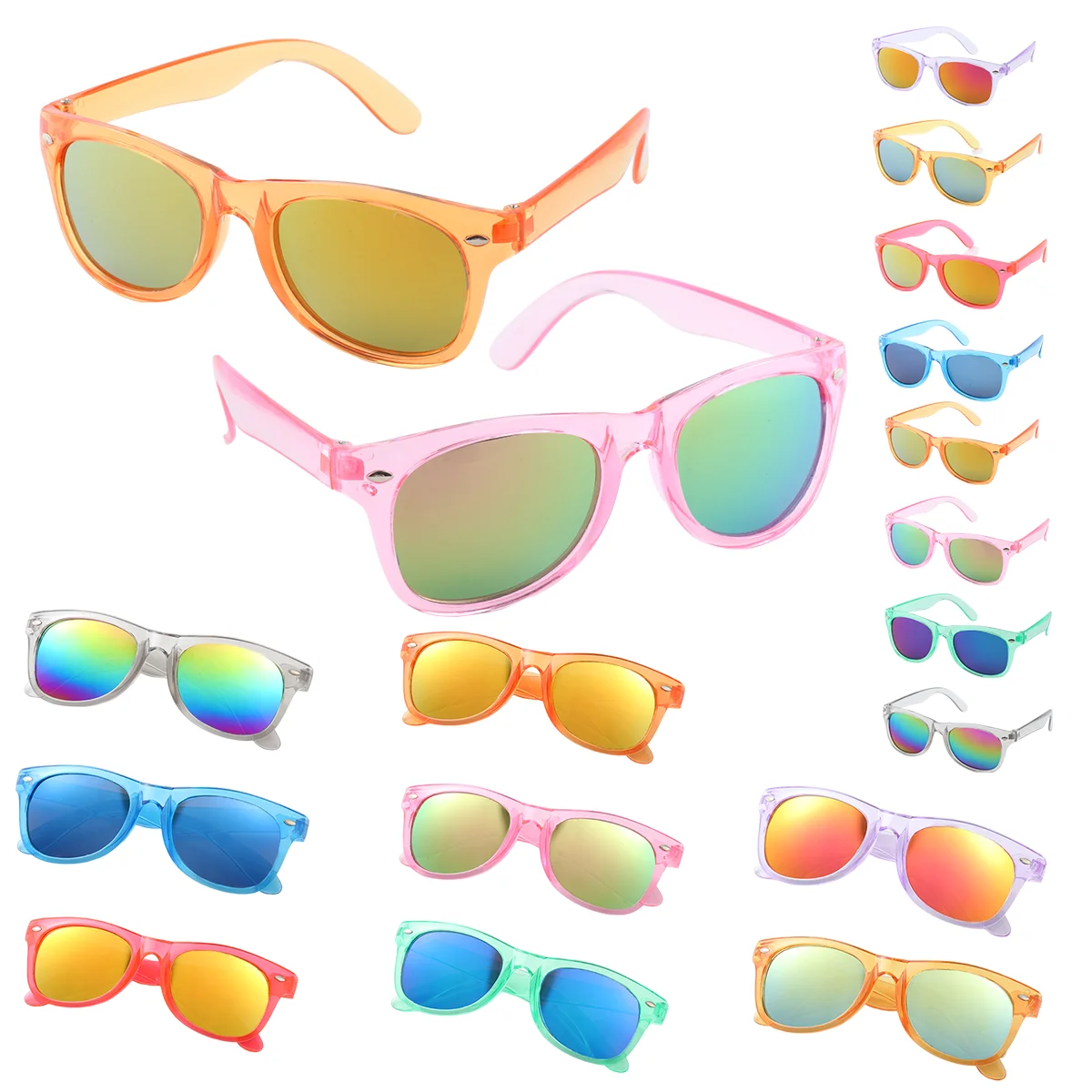 8pcs Boy Girl Neon Sunglasses UV Protection Kids Birthday Party Favors