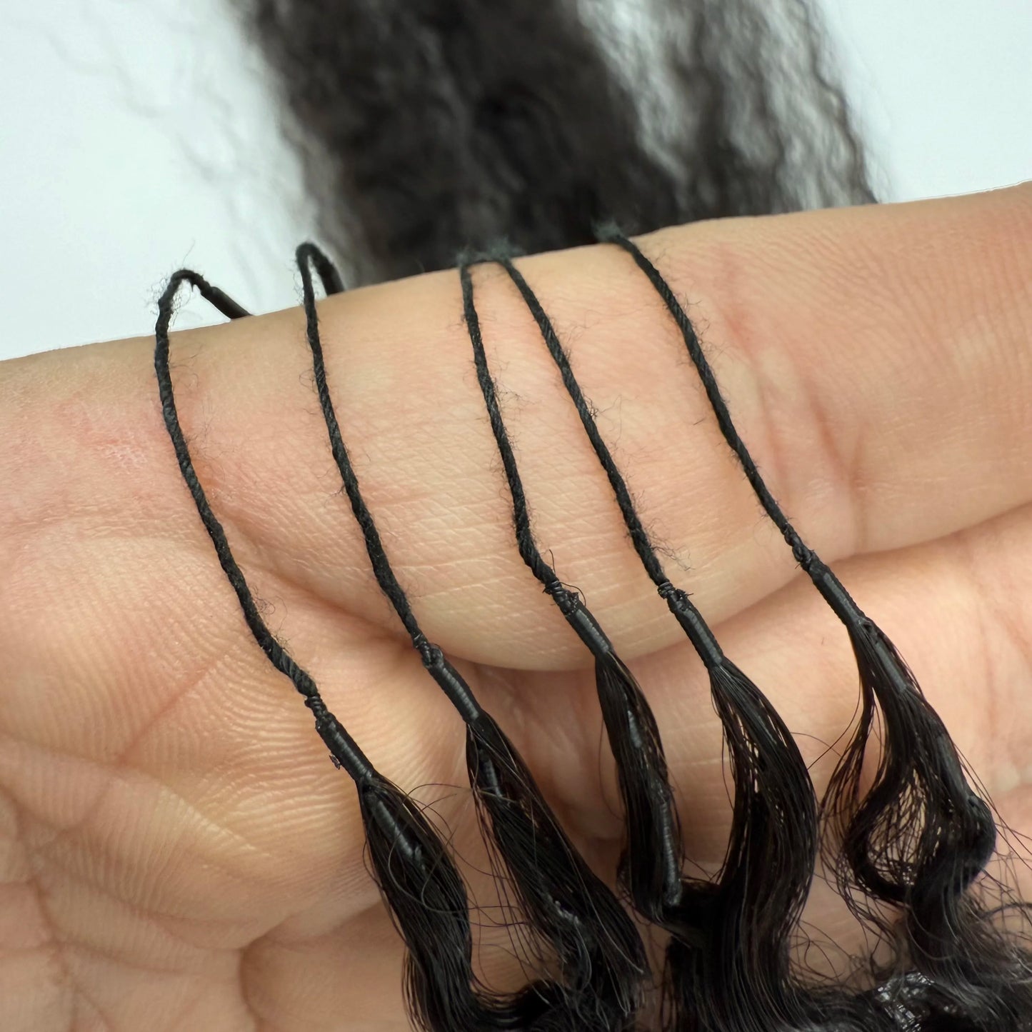Crochet Human Hair Small Spirals Curly Feather Hair Extensions