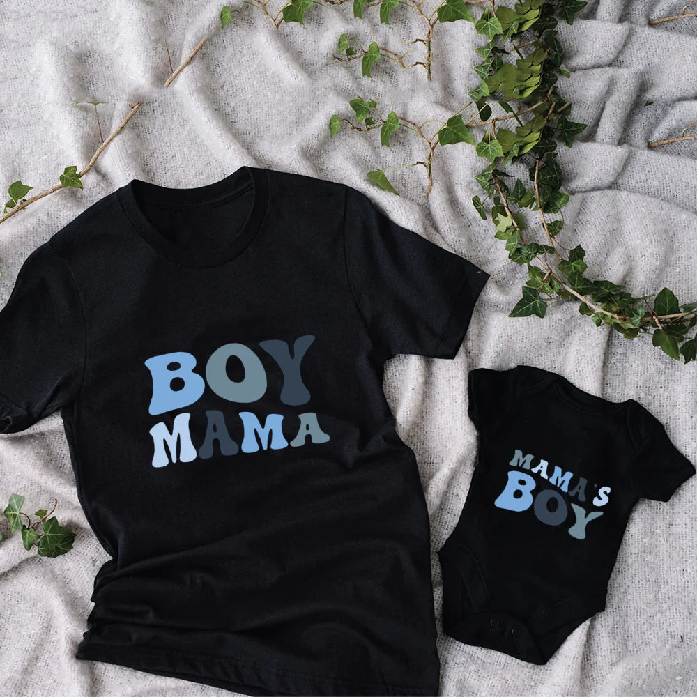 Boy Mama Shirt Mama's Boy Onesies Matching Outfit