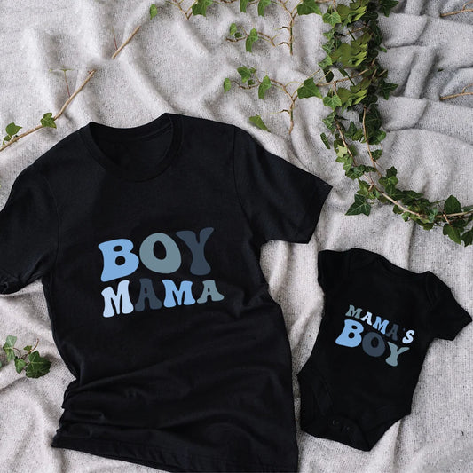 Boy Mama Shirt Mama's Boy Onesies Matching Outfit
