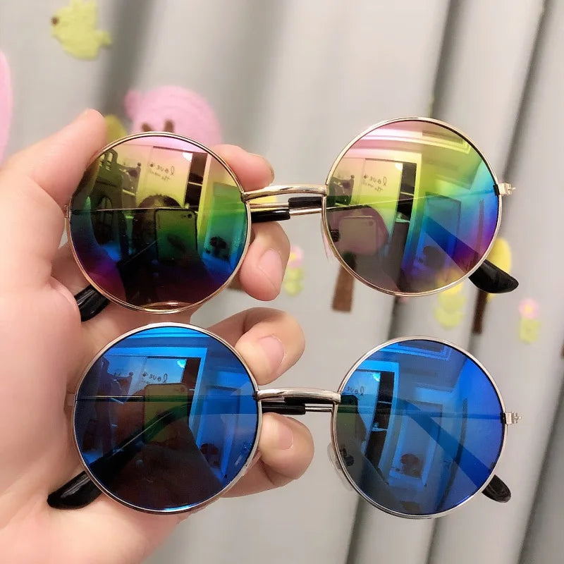 Kids Sunglasses Cute Round Colorful Reflective Mirror Sunglasses