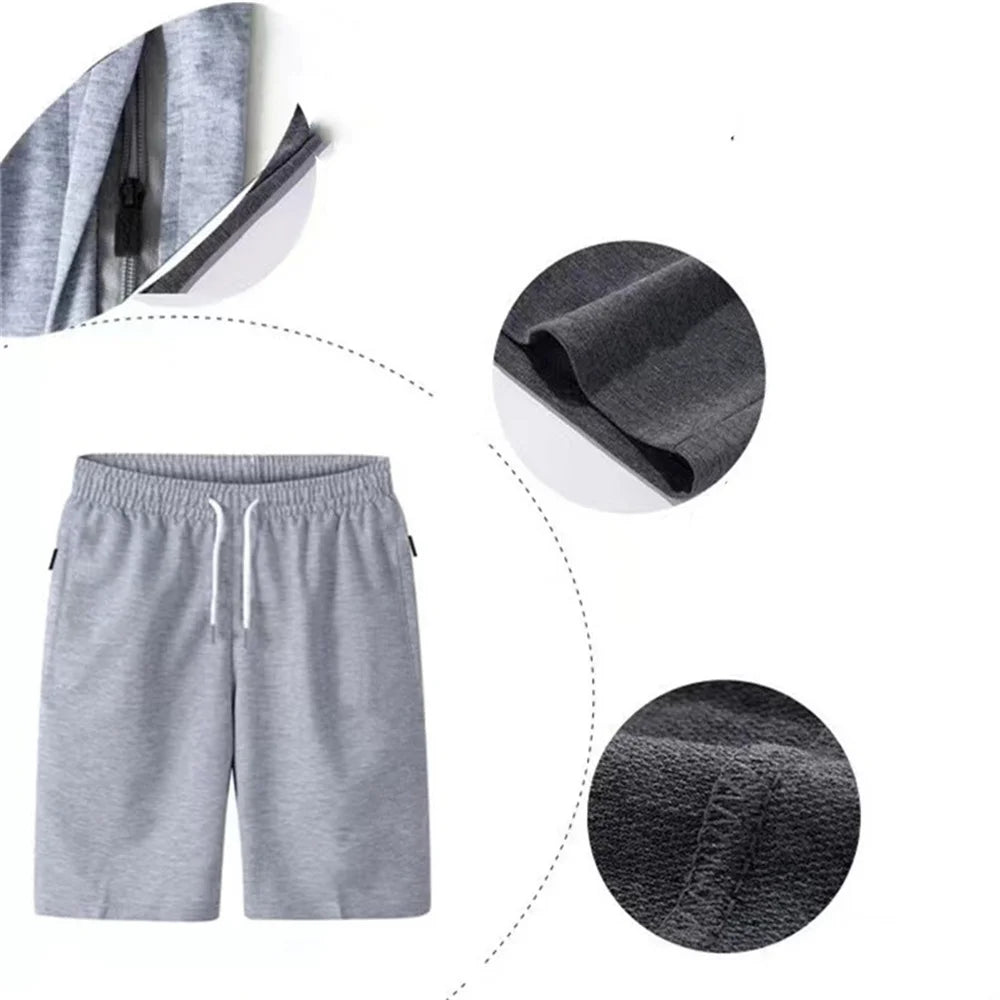 Mens Sports Pocket Solid Drawstring Shorts