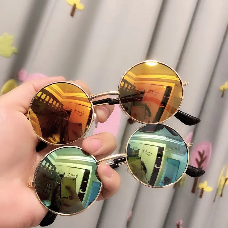 Kids Sunglasses Cute Round Colorful Reflective Mirror Sunglasses