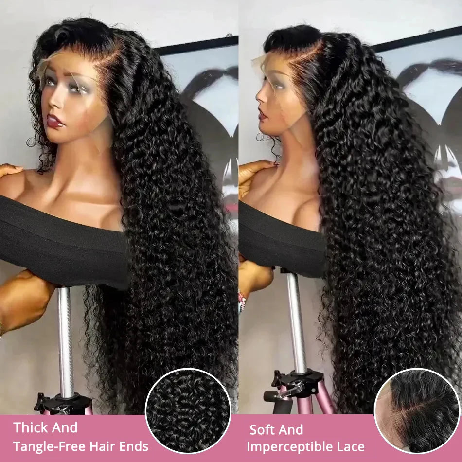 Water Wave Curly Lace Front Wigs 13x4 13x6 HD Deep Wave Lace Frontal Wig 7x5 Glue less Human Hair Wigs 300%