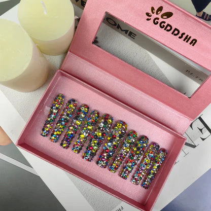 Acrylic Baroque Glass Style Press-on Nails