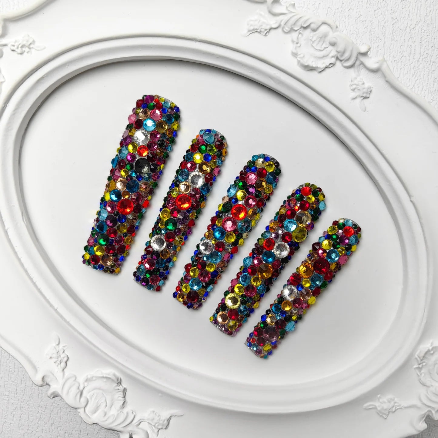 Acrylic Baroque Glass Style Press-on Nails